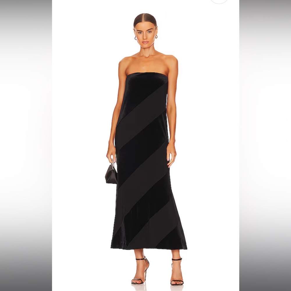 Norma Kamali spiral strapless dress